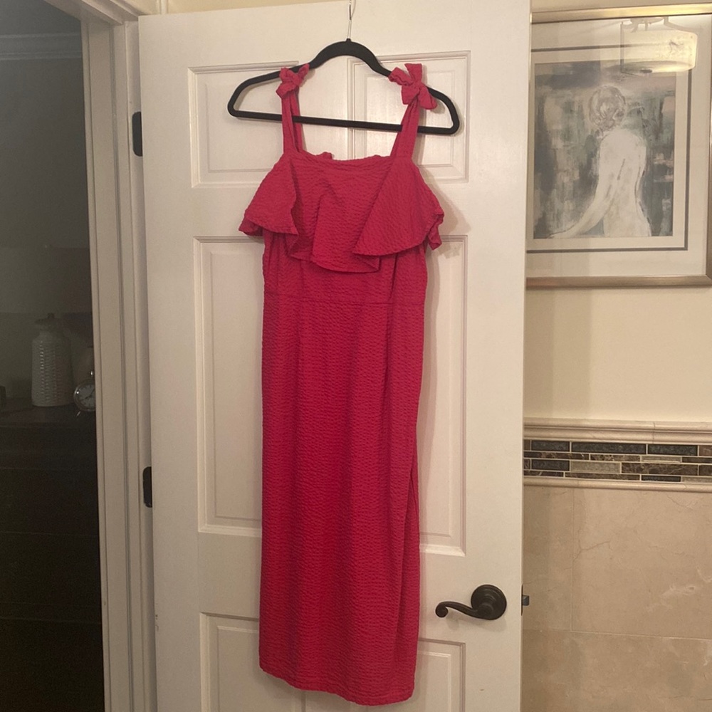 Crepe Ruffle Dress A new day- Pink